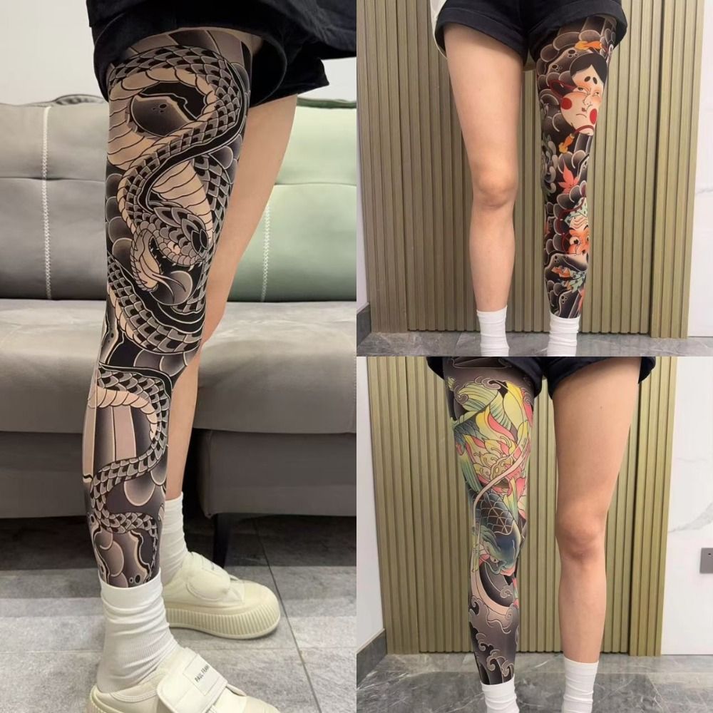 Full Leg Fake Tattoo Socks Pri - Fishing Socks ulasan dan harga