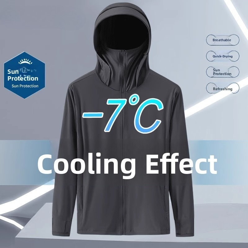 Summer Ice Silk Thin Hooded UV - Fishing Hoodie ulasan dan harga