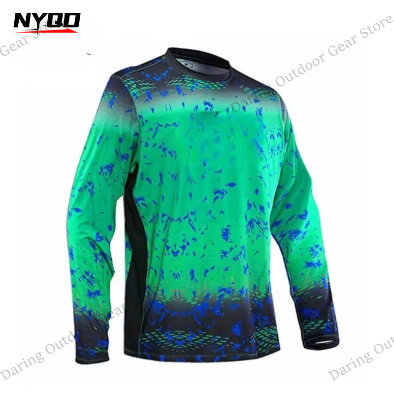 Men's Long Sleeve UPF 50+ Fish - Fishing Shirt Uv Protection ulasan dan harga